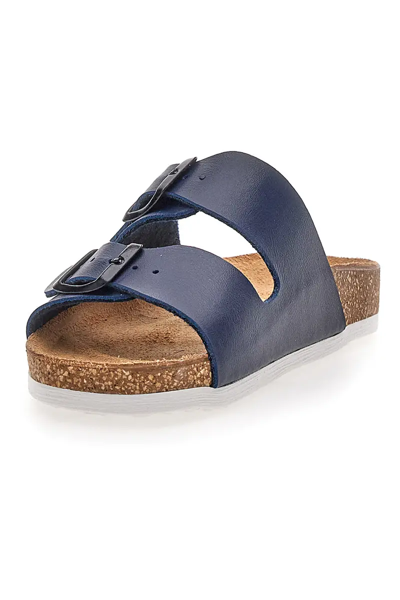 Ciabatte Blu Con Plantare In Vera Pelle Pittarello Bio 257206 miniatura 3