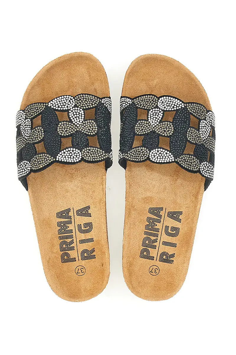 Ciabatte con Fascia Decorata con Strass Prima Riga 14224 miniatura 3