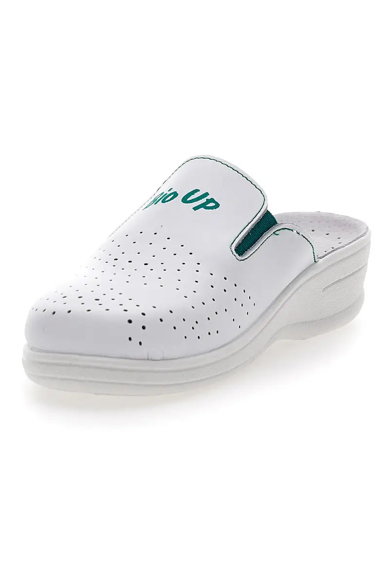 Ciabatte da Lavoro Bianche in Pelle Bio UP 329 miniatura 3