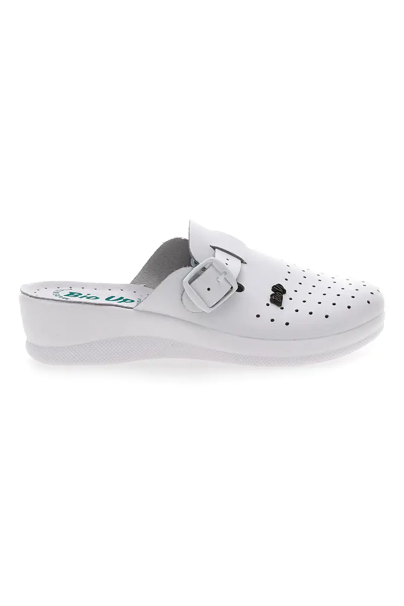 Ciabatte da Lavoro Bianche in Pelle Bio Up 6205