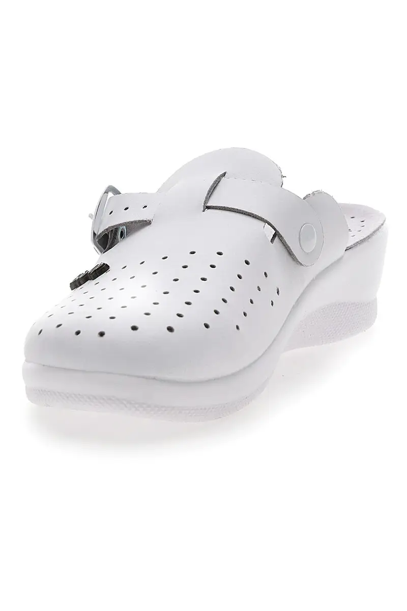 Ciabatte da Lavoro Bianche in Pelle Bio Up 6205 miniatura 3