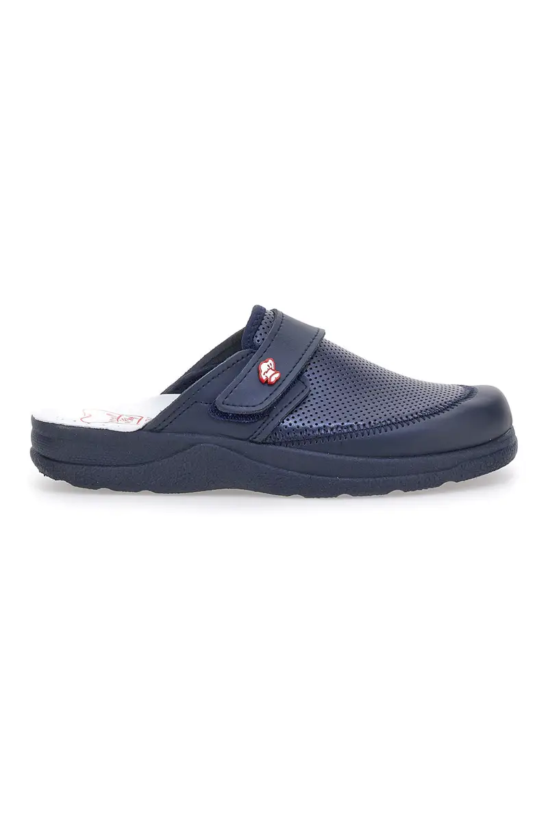 Ciabatte da Lavoro Blu Vera Pelle Made In Italy MR Chef 1668