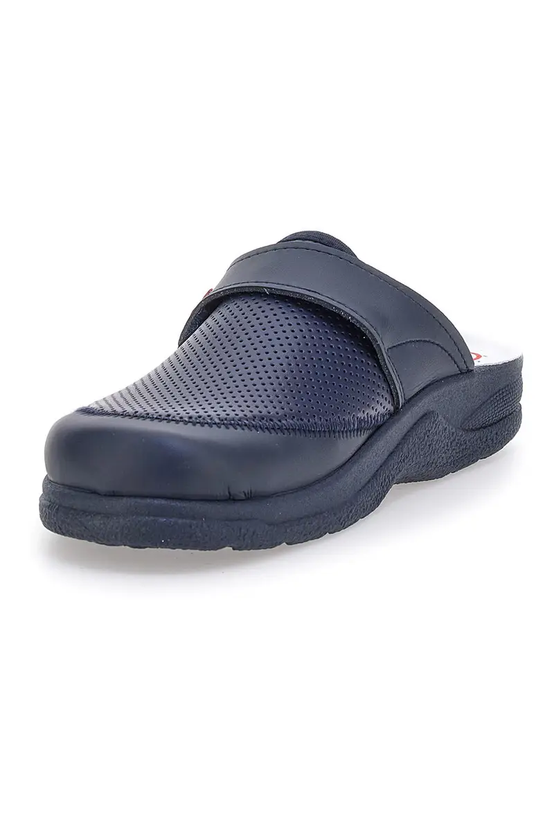 Ciabatte da Lavoro Blu Vera Pelle Made In Italy MR Chef 1668 miniatura 3