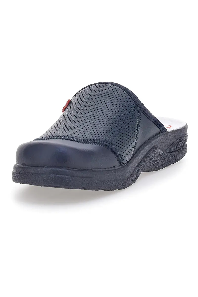 Ciabatte da Lavoro Blu Vera Pelle Made In Italy MR Chef 641 miniatura 3