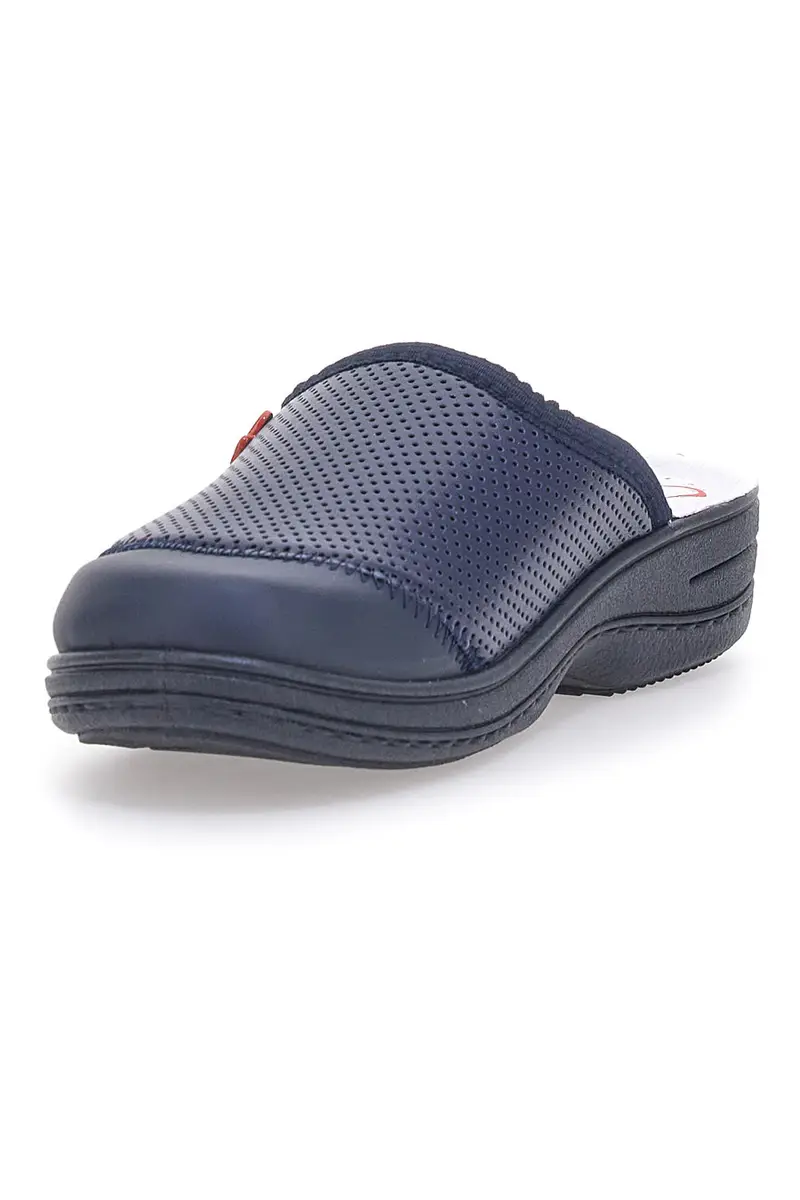 Ciabatte Da Lavoro Blu Vera Pelle Mrs Chef 553 miniatura 3