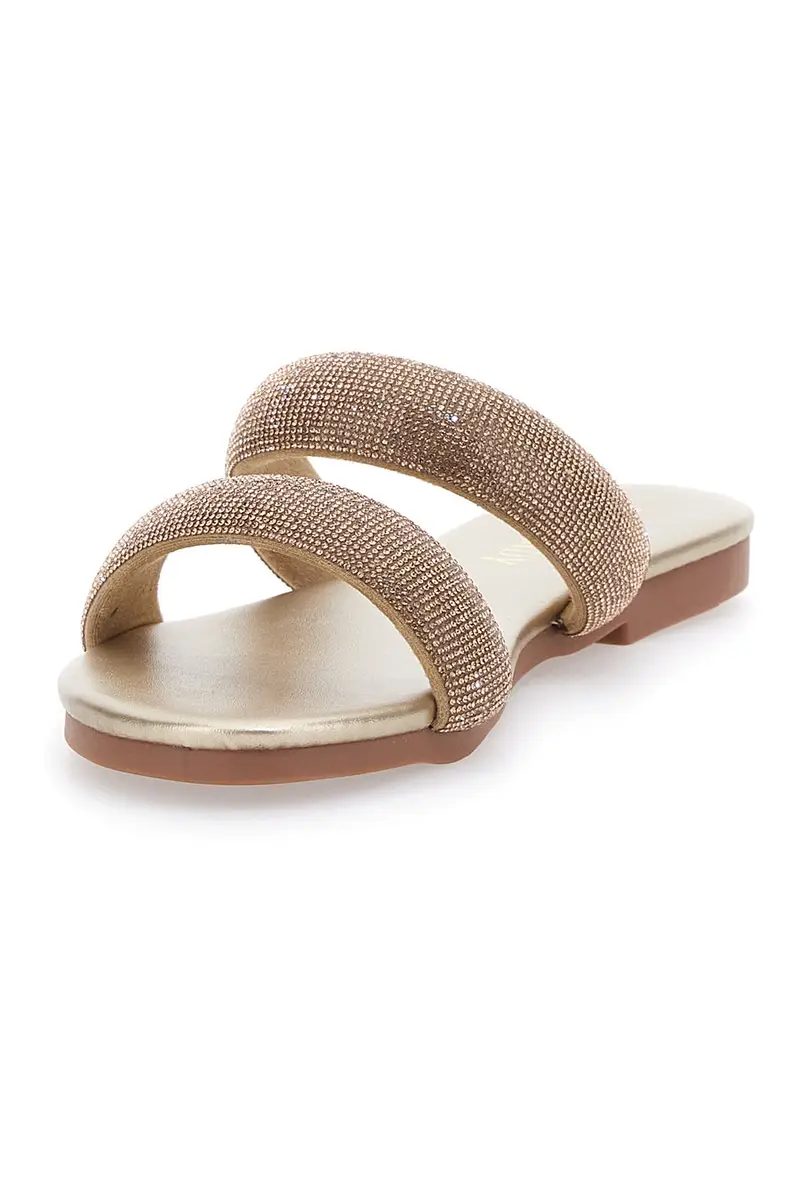 Ciabatte Flat Oro Con Strass Dorati First Lady 439 miniatura 3