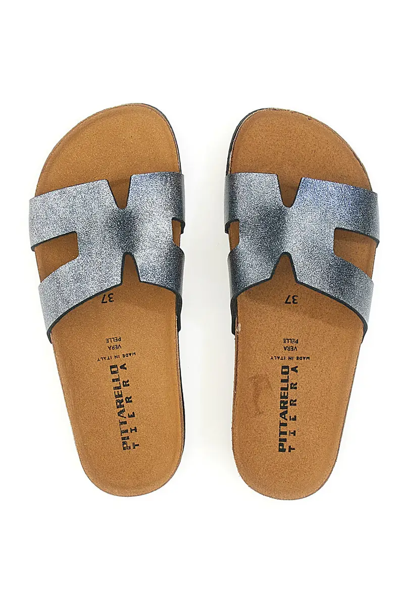 Ciabatte Grigio Effetto Metallizzato PITTARELLO TIERRA 335A801SR