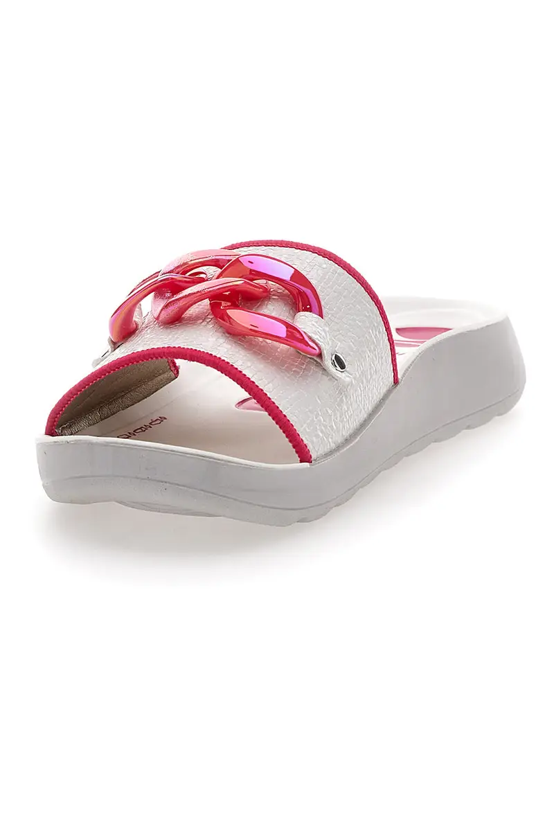 Ciabatte in Gomma Bianche e Fucsia Inblu 10 AG miniatura 3