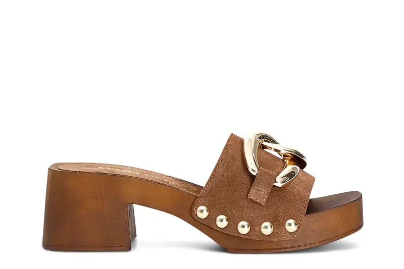 ciabatte in pelle scamosciata cuoio 38