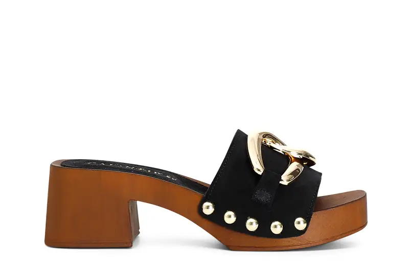 ciabatte in pelle scamosciata nero