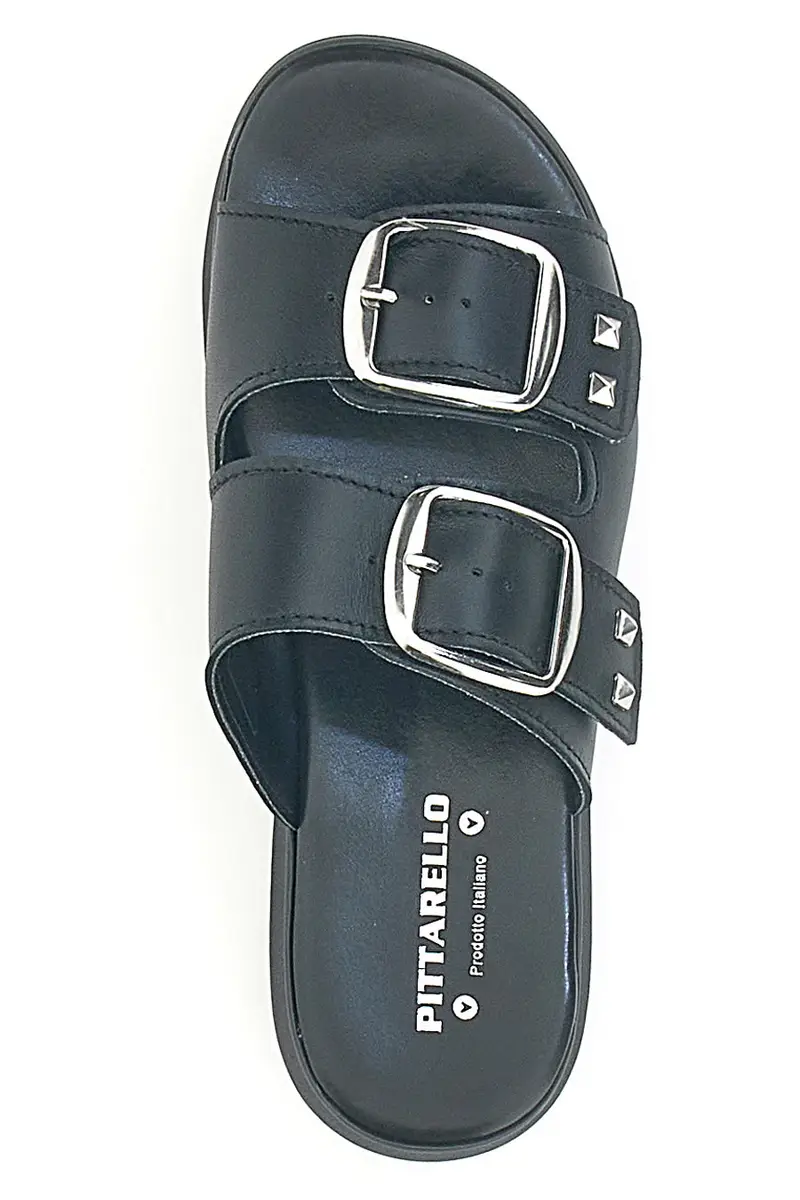 Ciabatte in vera pelle nere con fibbie PITTARELLO LOVE 35801919 miniatura 3