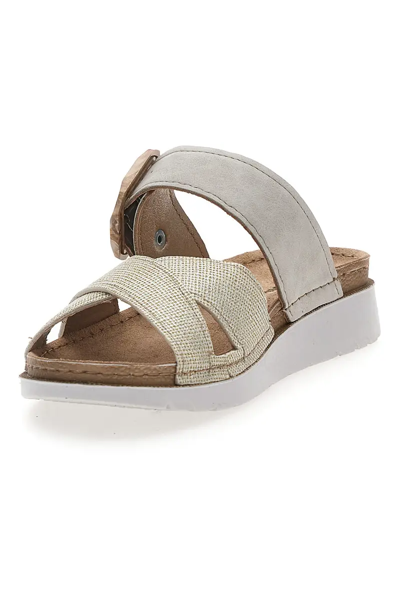 Ciabatte incrociate beige Inblu 46CN miniatura 3