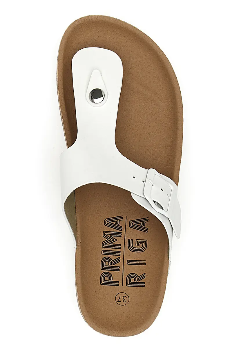 Ciabatte infradito bianche con fibbia Prima Riga14206 miniatura 3