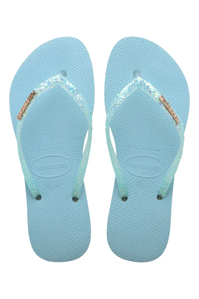 Ciabatte Infradito Havaianas Slim Flourish Azzurre