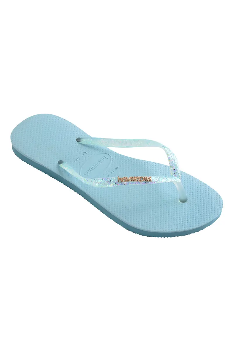Ciabatte Infradito Havaianas Slim Flourish Azzurre miniatura 3