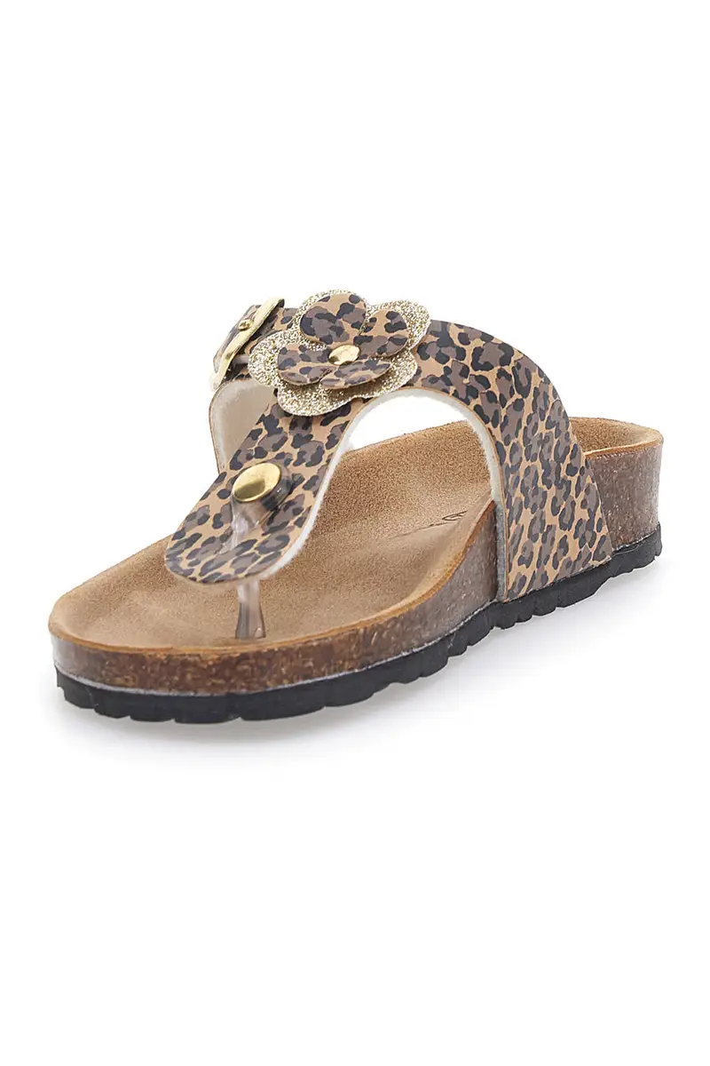Ciabatte Infradito Leopardate Made in Italy PITT KIDS 45261LET miniatura 3