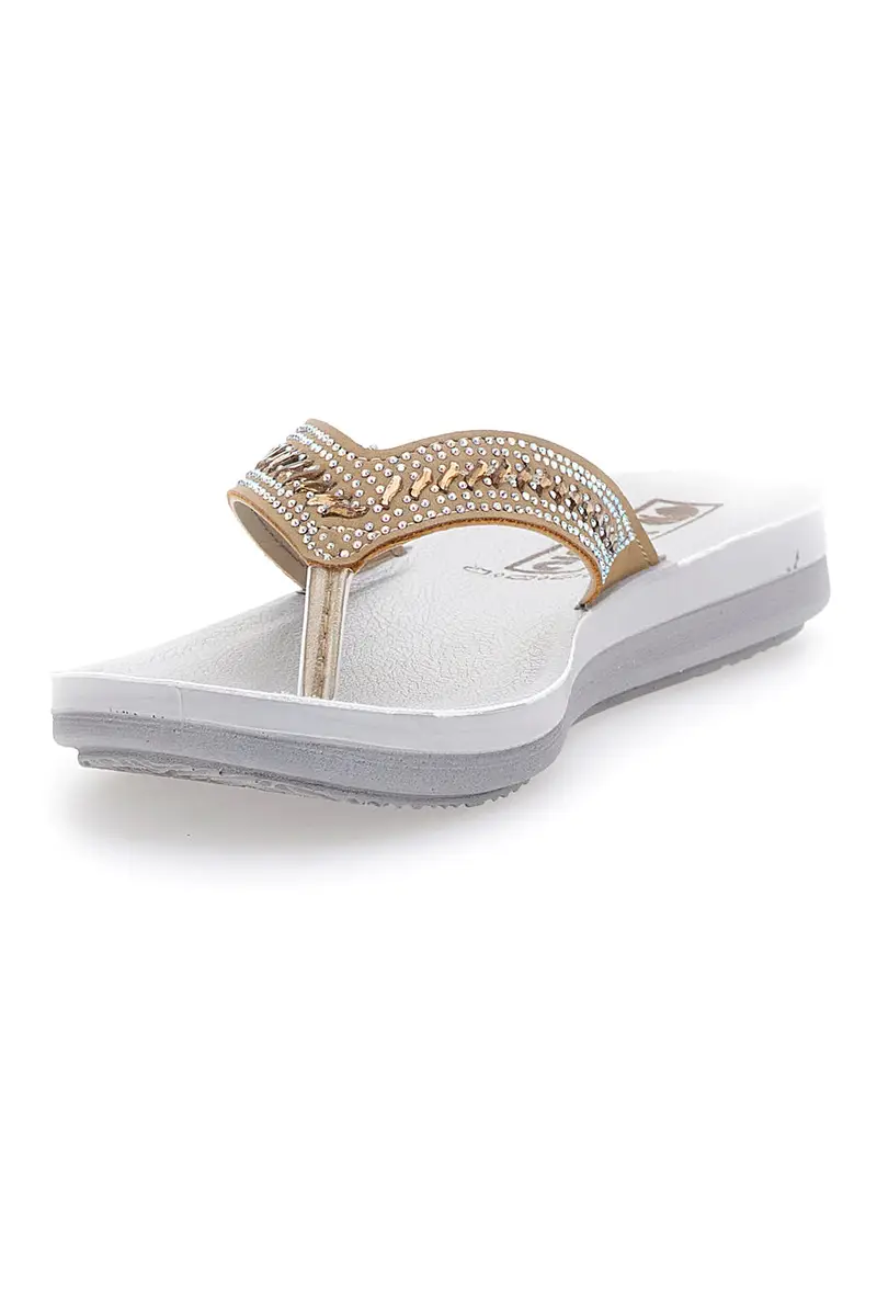 Ciabatte Infradito Sabbia e Bianche con Strass Inblu 01 Zo miniatura 3