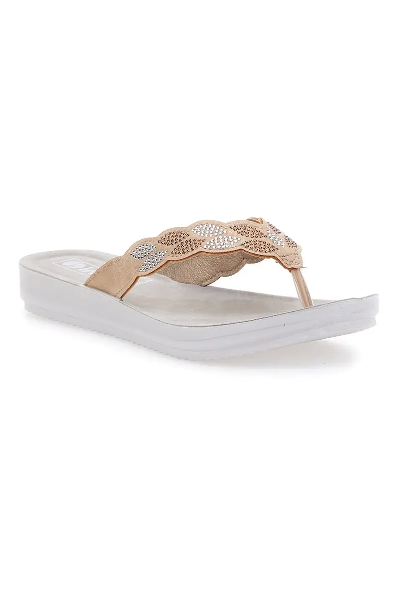 Ciabatte Infradito Sabbia e Bianche con Strass Inblu 68 Bm miniatura 2