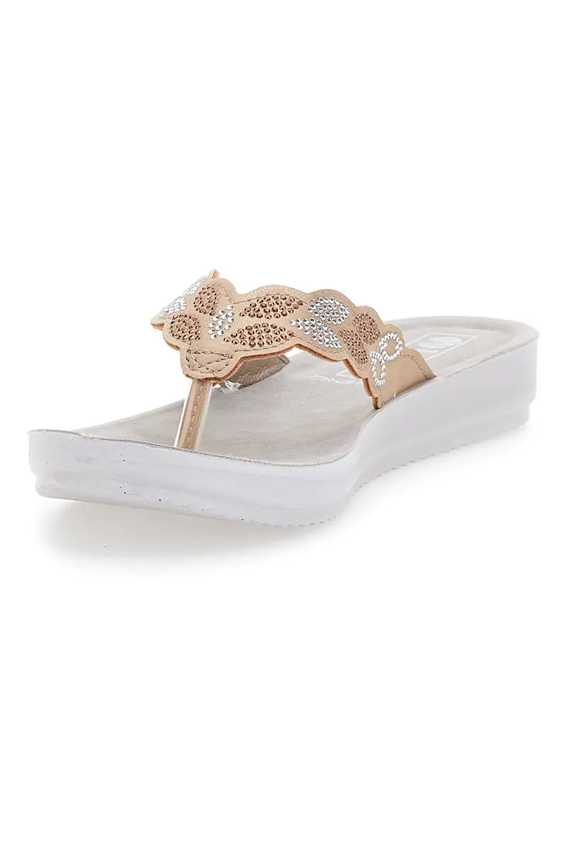 Ciabatte Infradito Sabbia e Bianche con Strass Inblu 68 Bm miniatura 3