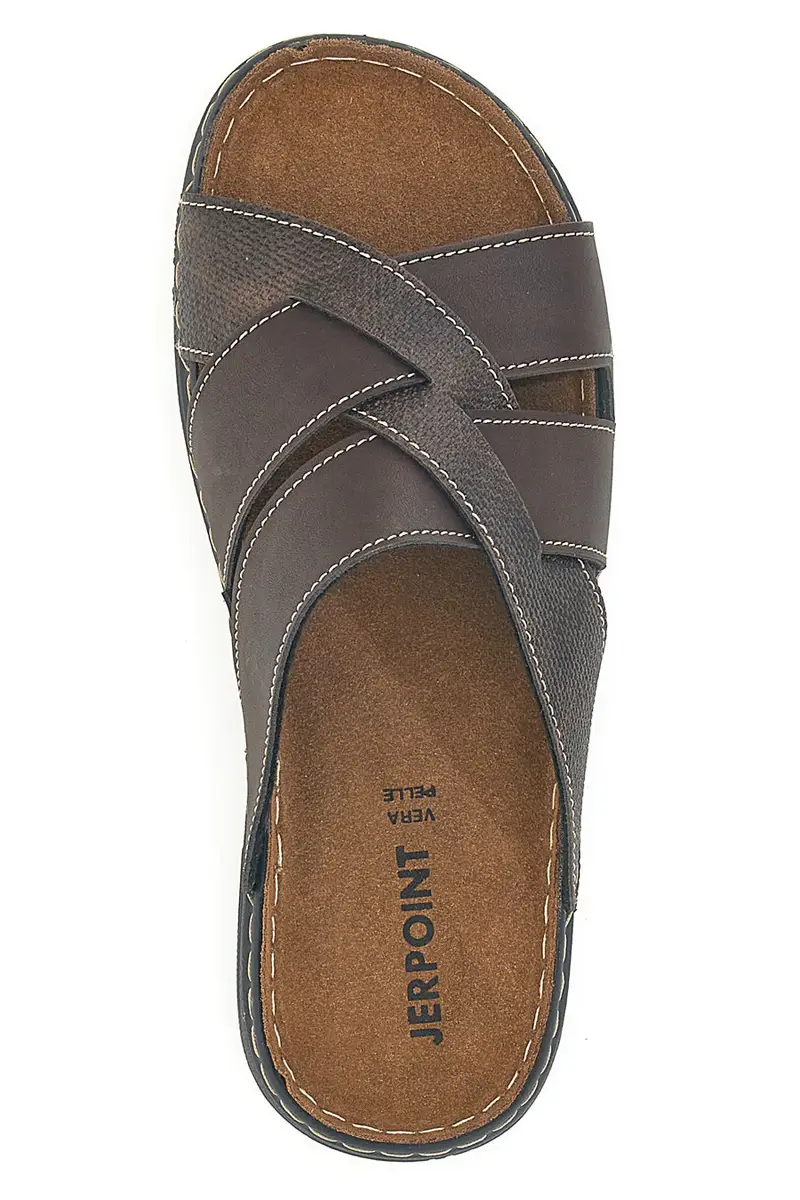 Ciabatte marroni con fasce incrociate comfort Jerpoint 609PSSK miniatura 3