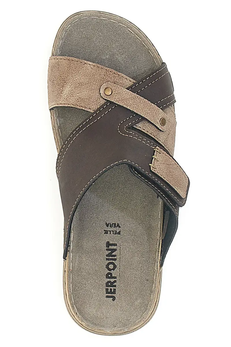 Ciabatte marroni con fasce incrociate JERPOINT 8013PSSK miniatura 3