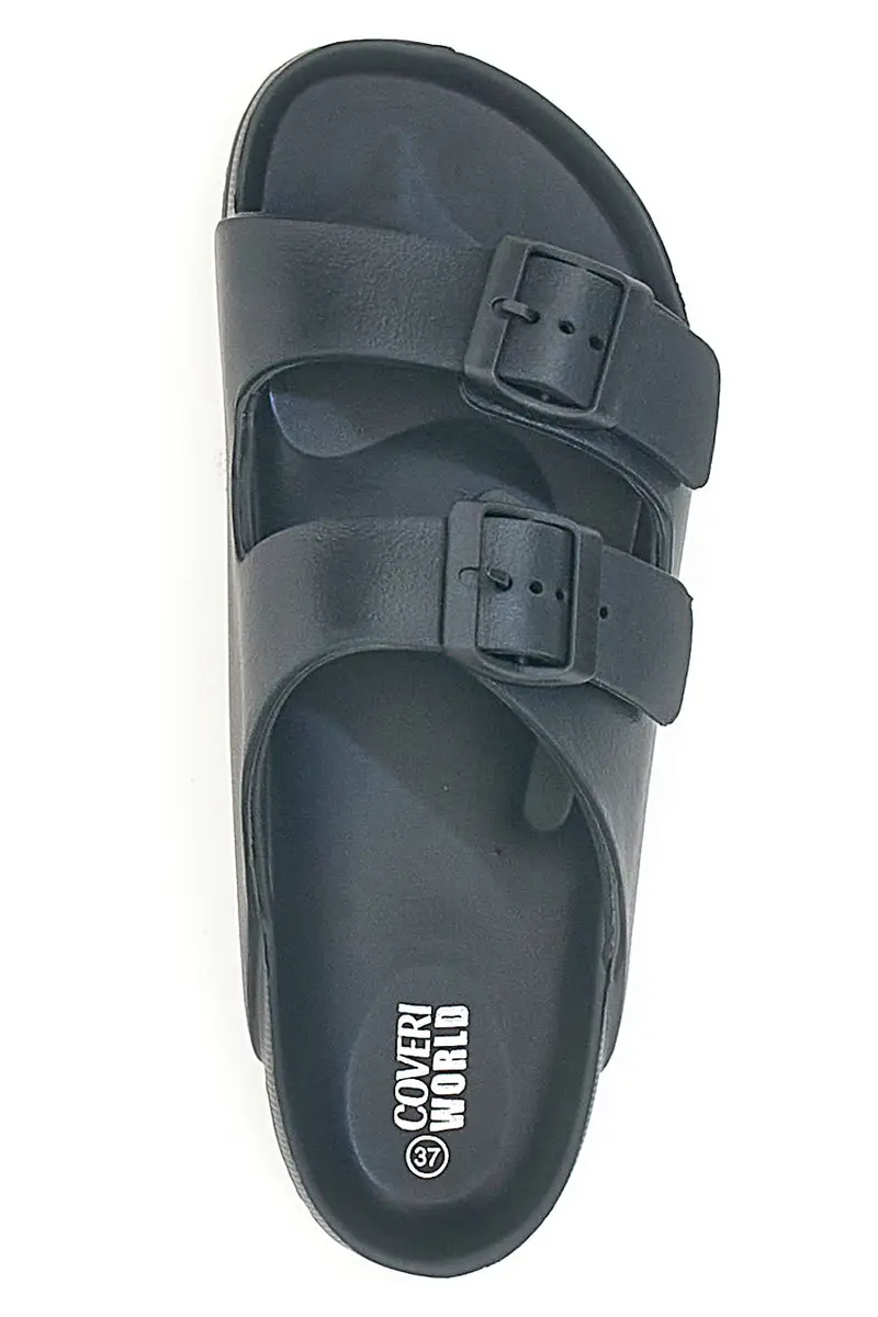 Ciabatte nere con doppia fibbia COVERI WORLD DCW39 miniatura 3
