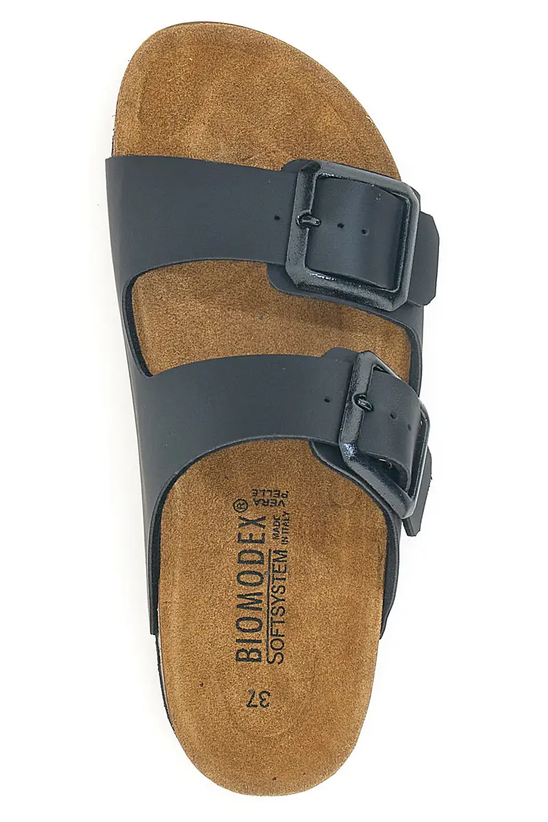 Ciabatte nere con doppia fibbia e plantare anatomico BIOMODEX 31801Q miniatura 3