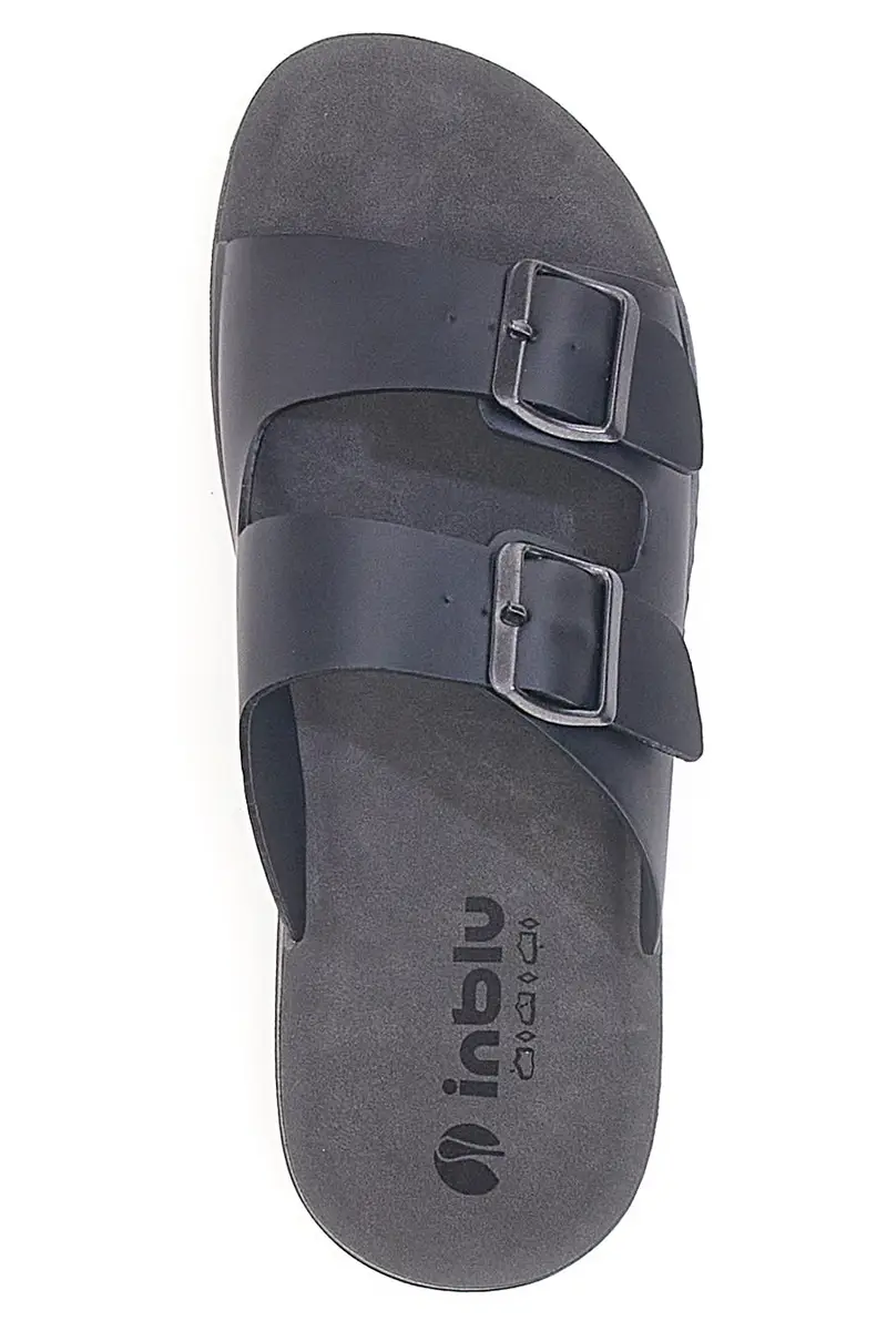 Ciabatte nere con doppia fibbia INBLU 27 DA miniatura 3