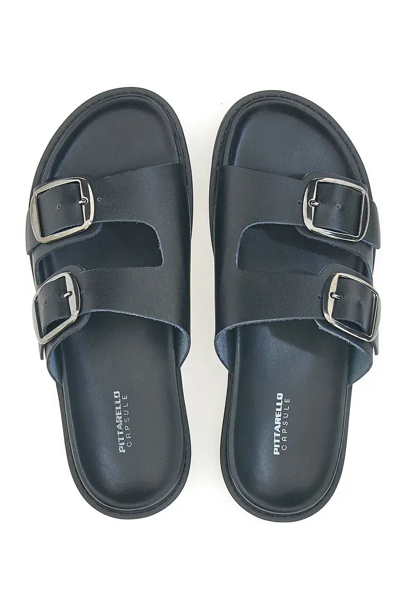 Ciabatte nere con doppia fibbia Pittarello Capsule 27154 miniatura 3