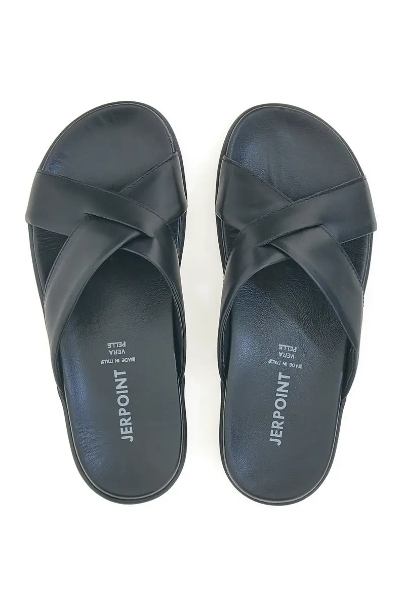 Ciabatte nere con fasce incrociate in materiale sintetico Jerpoint 8111 miniatura 3