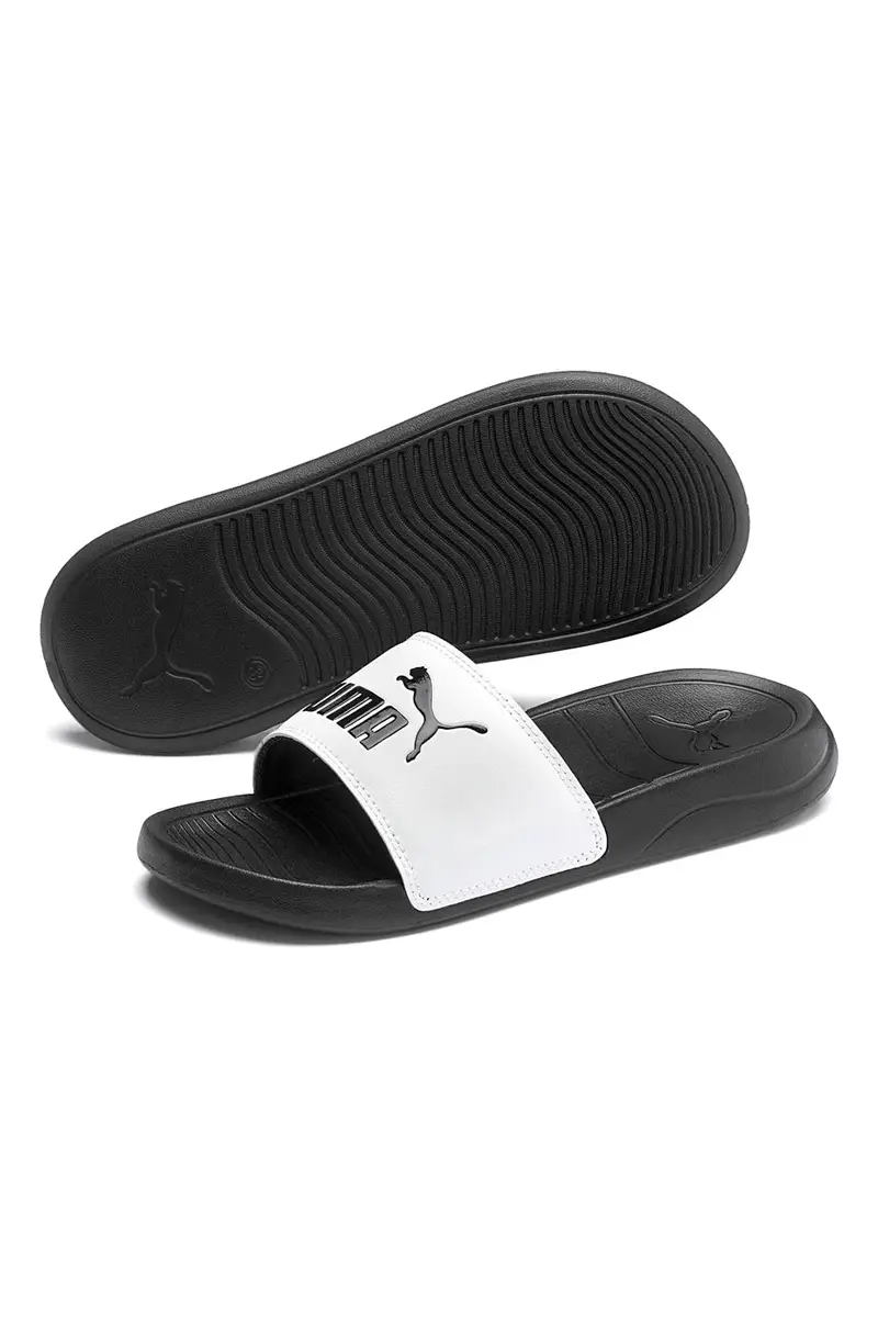 Ciabatte nere con fascia bianca Puma Popcat 20 Jr miniatura 2