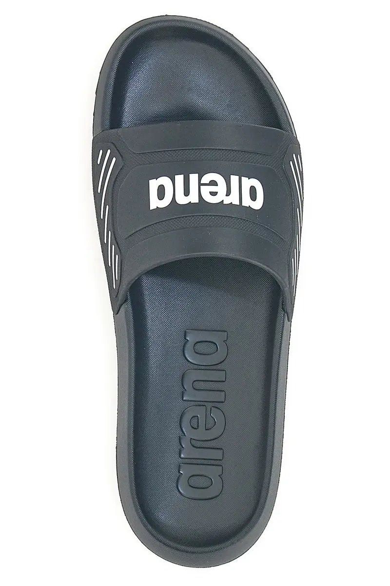 Ciabatte nere con fascia e logo bianco Arena miniatura 3