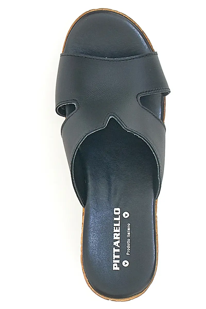 Ciabatte Nere Con Fascia in Pelle e Platform Alto PITTARELLO 342070428 miniatura 3