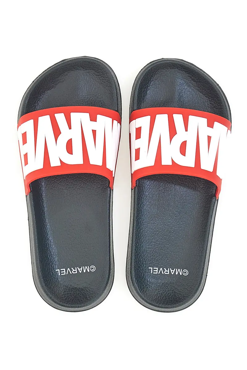 Ciabatte nere con fascia rossa logo Marvel Avengers R1010238S miniatura 3