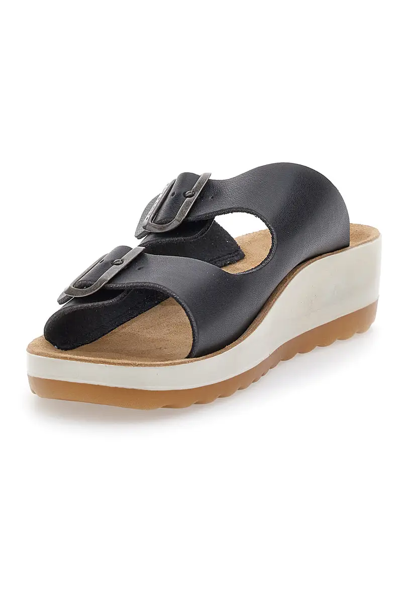 Ciabatte Nere Con Fibbie Fly Flot 42642 miniatura 3