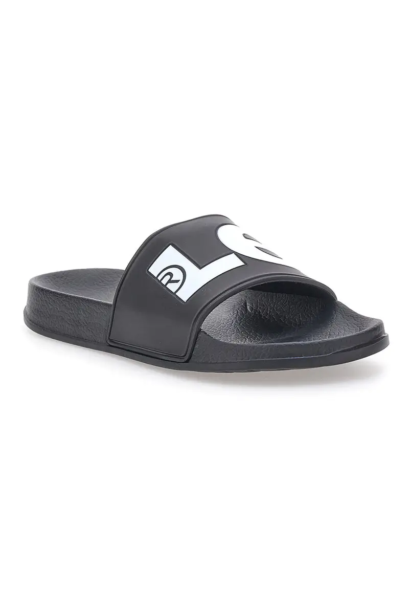 Ciabatte Nere Con Logo a Contrasto Bianco LEVI'S JUNE L miniatura 2