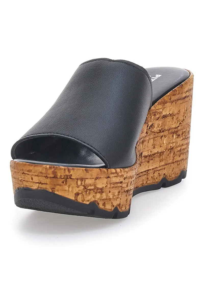 Ciabatte Nere Con Zeppa Effetto Sughero PITTARELLO 27623002 miniatura 3