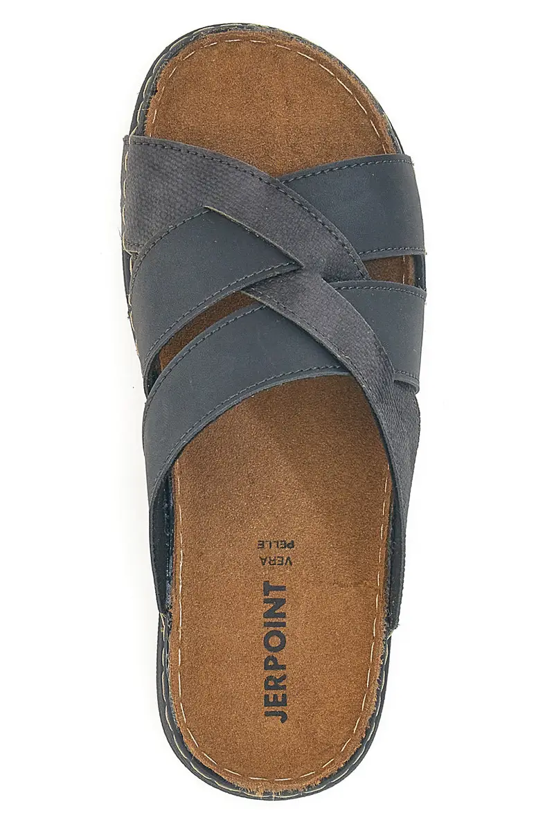 Ciabatte nere da uomo aperte con plantare morbido Jerpoint 609PS miniatura 3