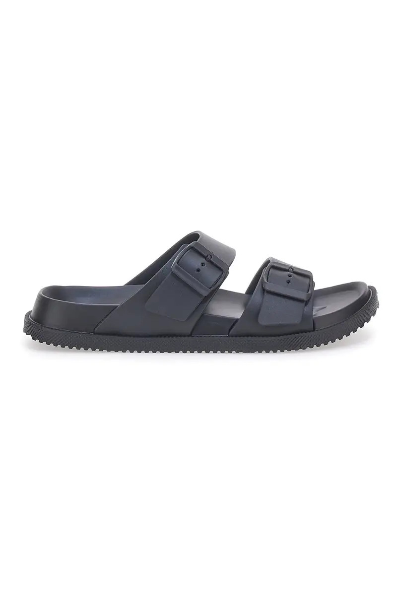 Ciabatte nere in gomma con doppio cinturino 2T2L 72593