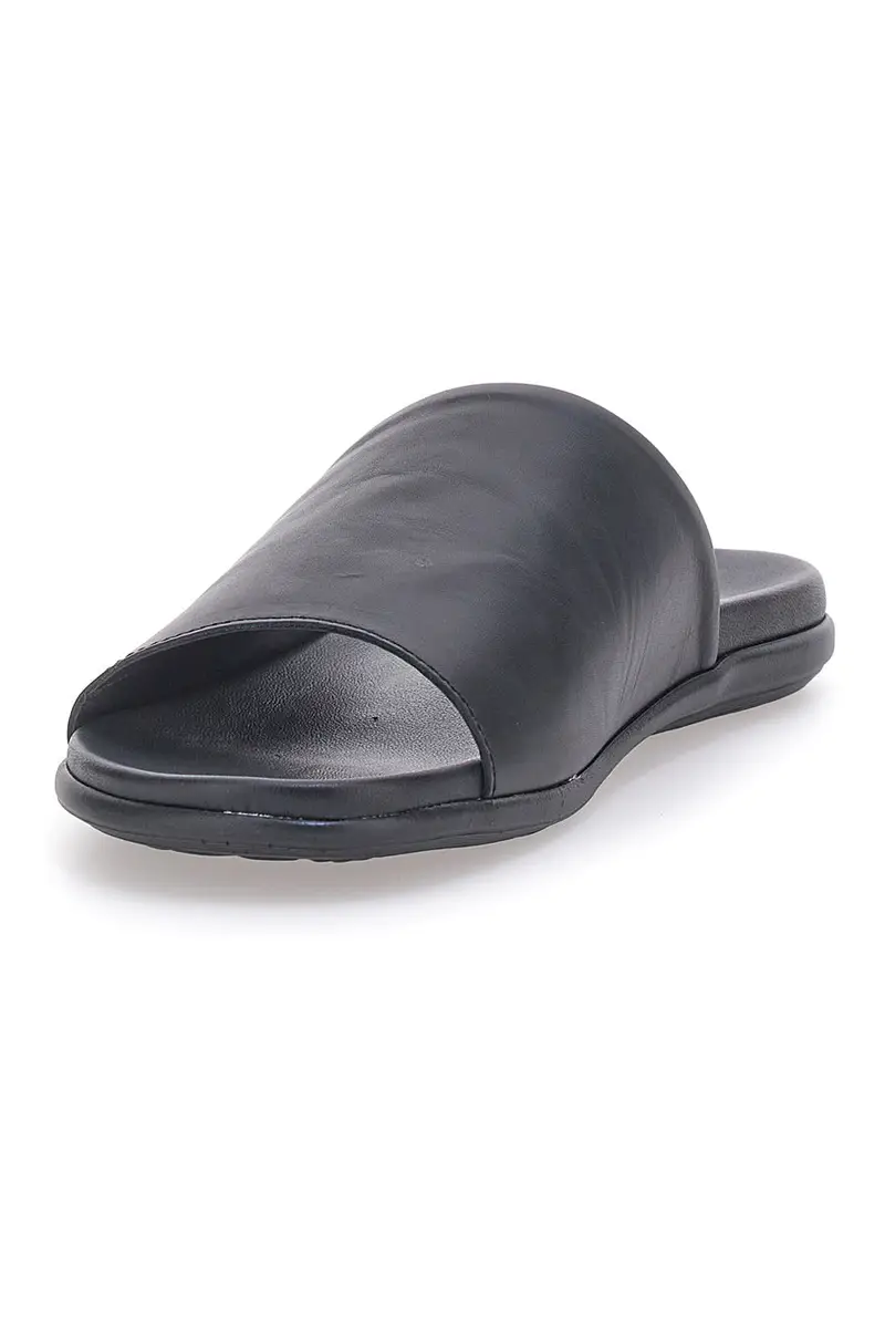 Ciabatte Nere in Pelle Made in Italy JERPOINT 8113 miniatura 3