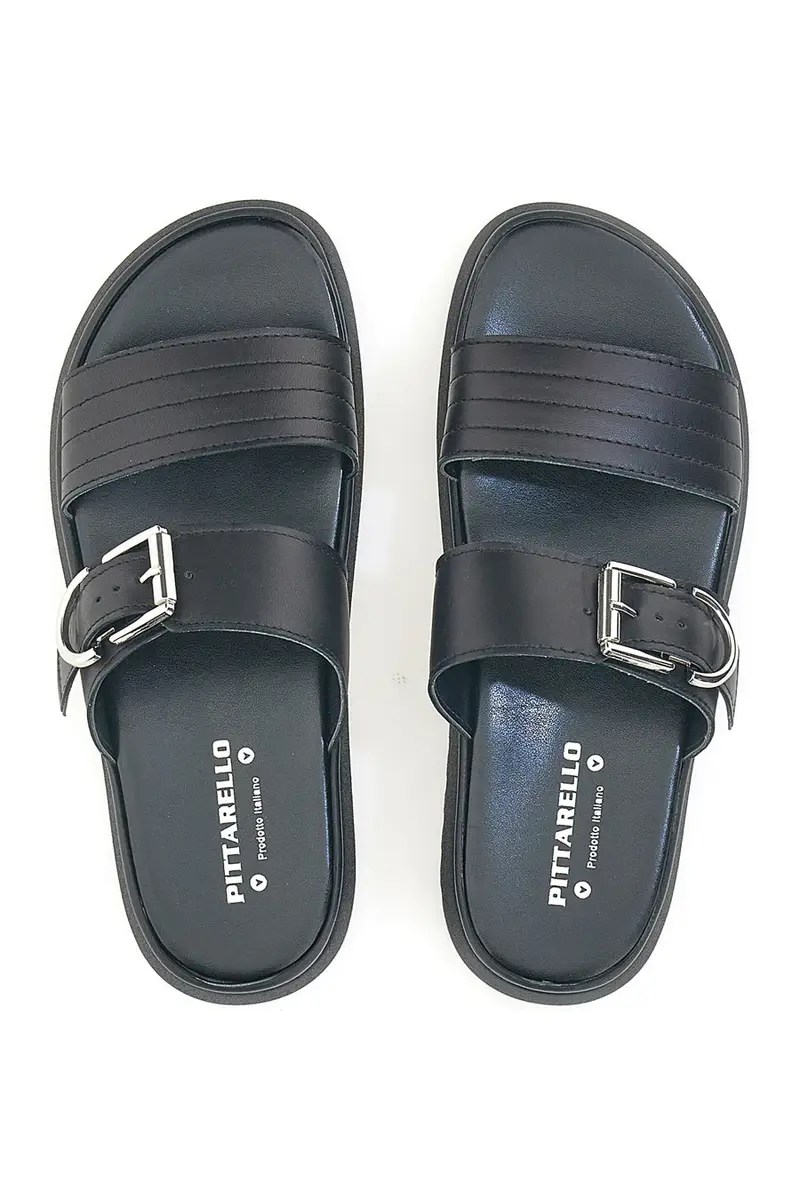 Ciabatte nere in vera pelle Made in Italy Pittarello Love 36091926 miniatura 3