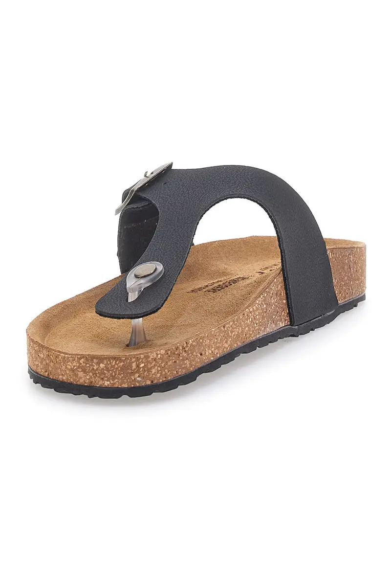 Ciabatte nere infradito con fibbia e plantare anatomico Bio Up 104 miniatura 3