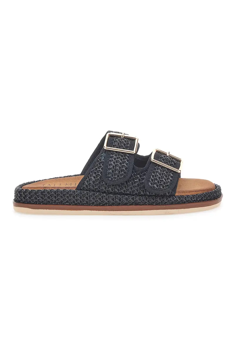 Ciabatte nere intrecciate con doppia fibbia TALEMI 251072 miniatura 2