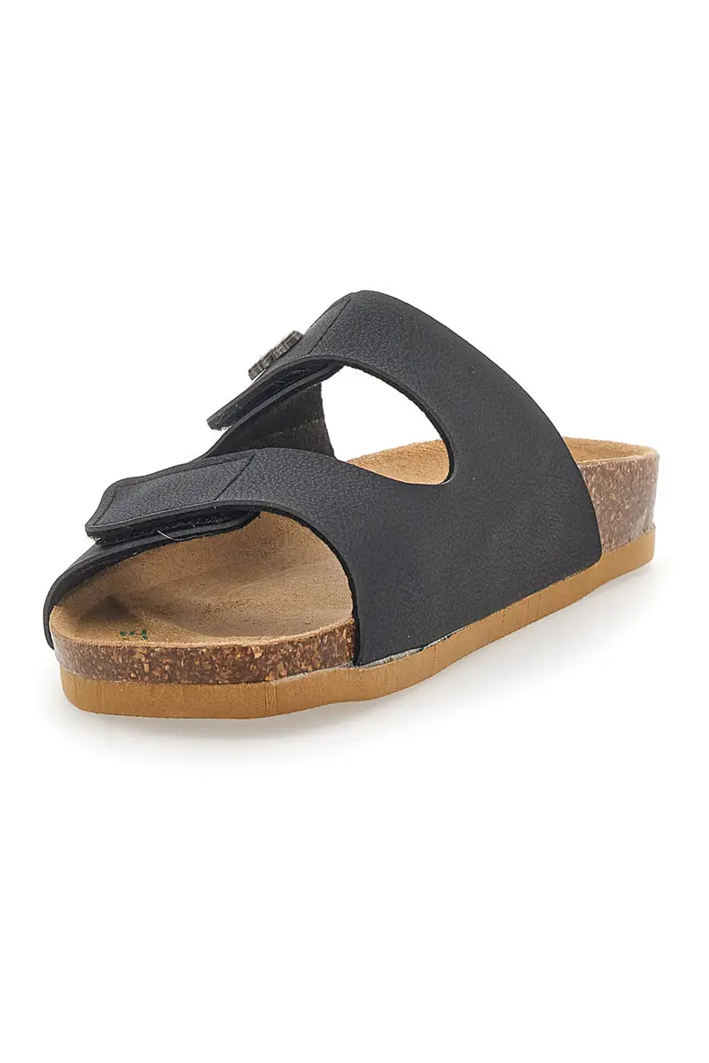 Ciabatte Nere Made In Italy Con Sottopiede In Vera Pelle Bio Up 26411 miniatura 3