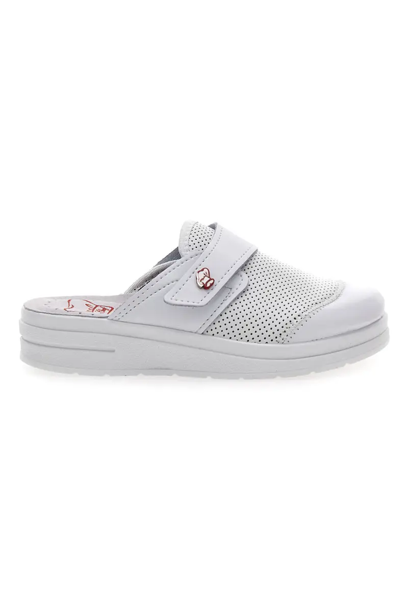 Ciabatte Professionali In Vera pelle bianche Made in Italy Mrs Chef 1768