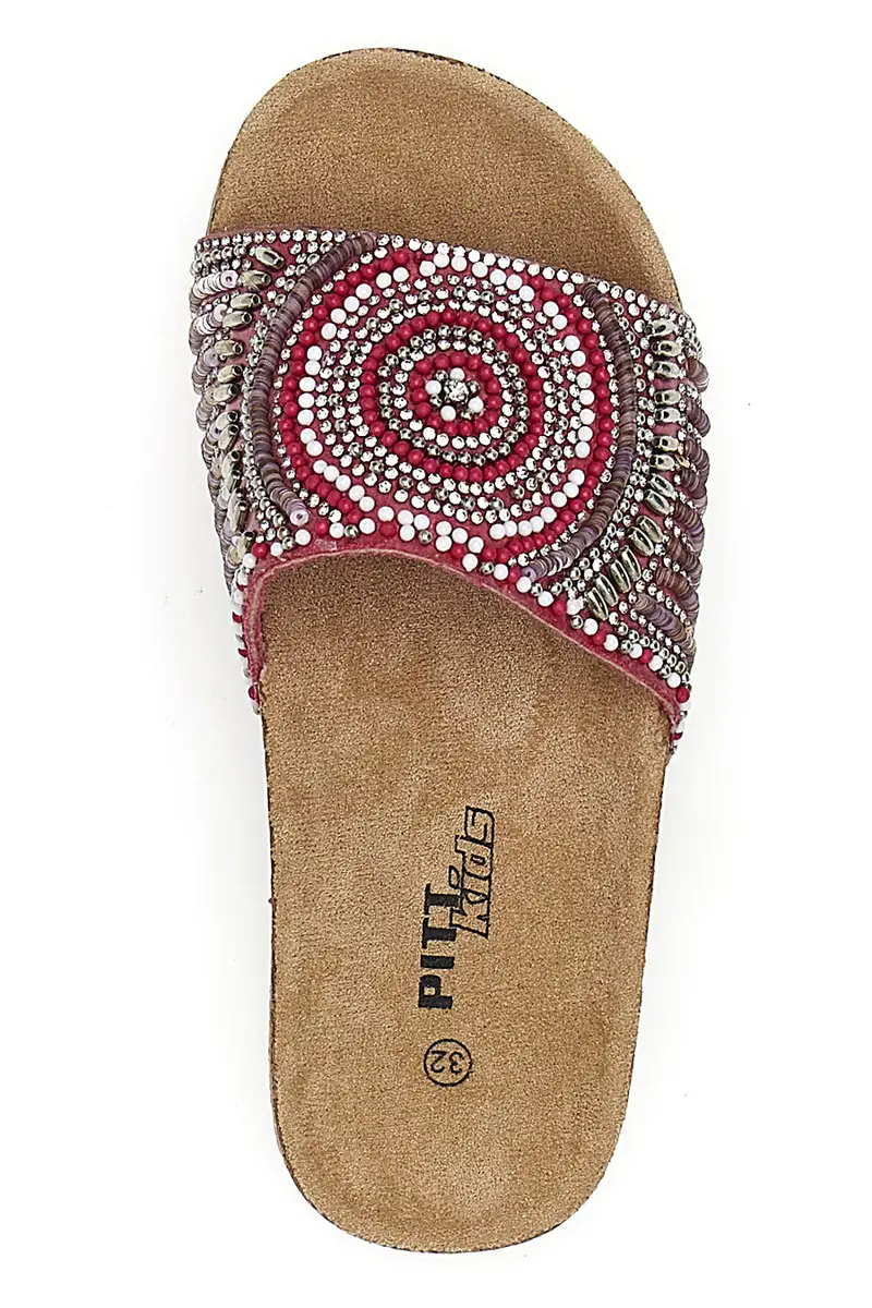 Ciabatte rosa con fantasia a perline etnica Pitt Kids 14502 miniatura 3