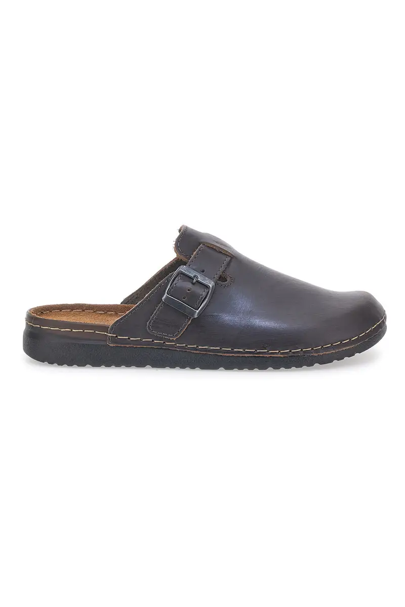 Ciabatte Sabot marroni in materiale sintetico con fibbia regolabile Jerpoint 9320