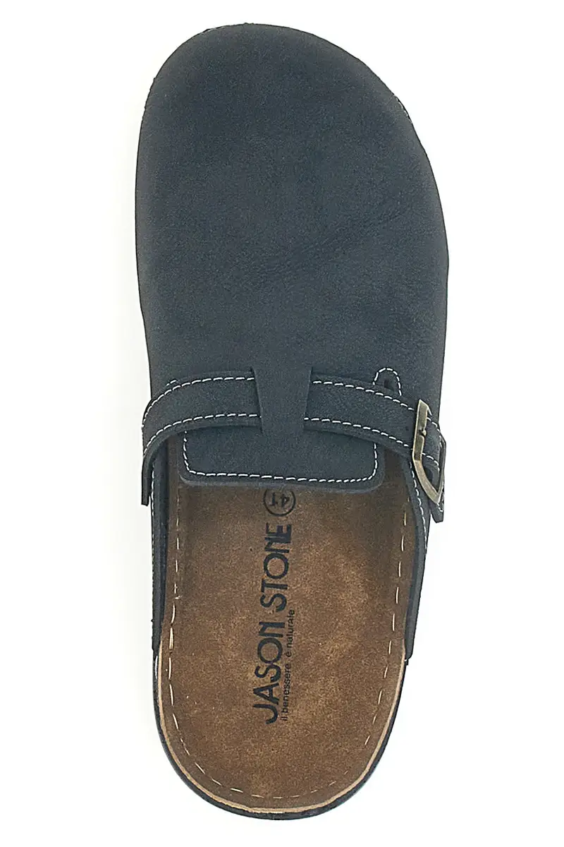 Ciabatte Sabot nere con fibbia decorativa Jasonstone B001 miniatura 3