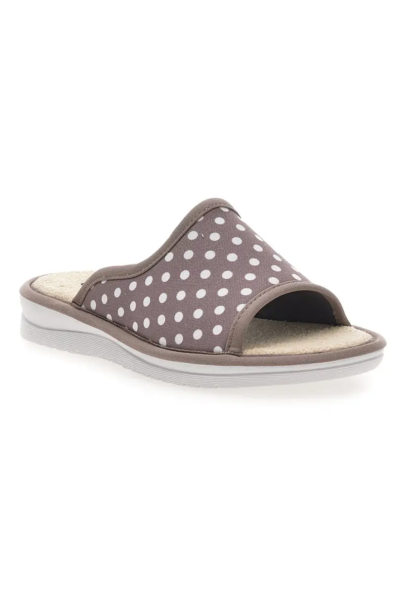 Ciabatte Taupe e a Pois Bianchi Made in Italy LINEA COMODA 5179 miniatura 2
