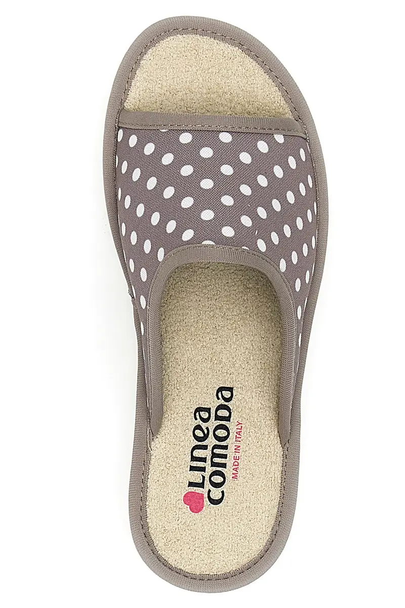 Ciabatte Taupe e a Pois Bianchi Made in Italy LINEA COMODA 5179 miniatura 3